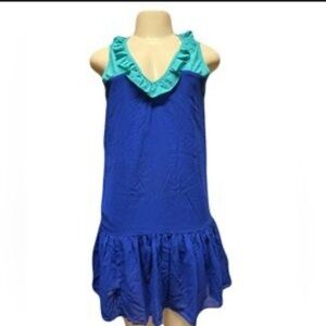 Medium Blue and Teal Ruffle Dress